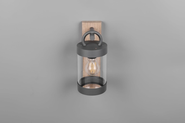 Außenwandleuchte SAMBESI Laterne im Landhausstil, Holzoptik, Höhe 33cm Bild 10