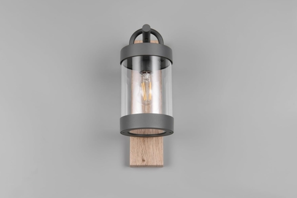 Außenwandleuchte SAMBESI Laterne im Landhausstil, Holzoptik, Höhe 33cm Bild 11