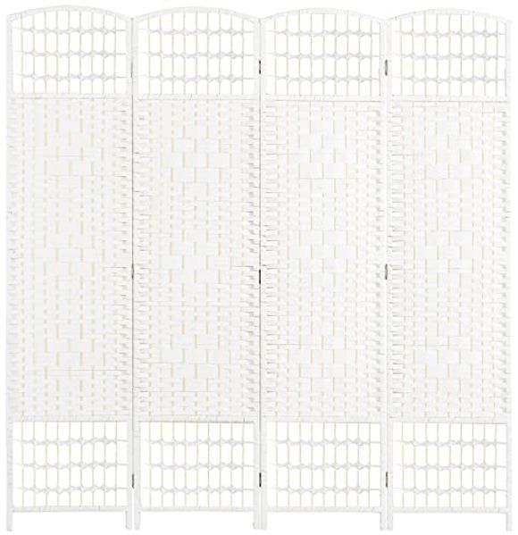 HOMCOM Paravent 160 x 170 cm Faltbar Raumteiler Trennwand aus Wellenfaser (Sichtschutz, 1 St, 4-teilig), faltbar, 160x170 cm