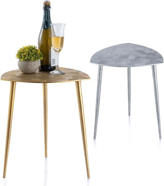 Amagohome Beistelltisch Beistelltisch Metall Dekotisch Alster 40 x 45 x 40 cm dreieckig klass. Des