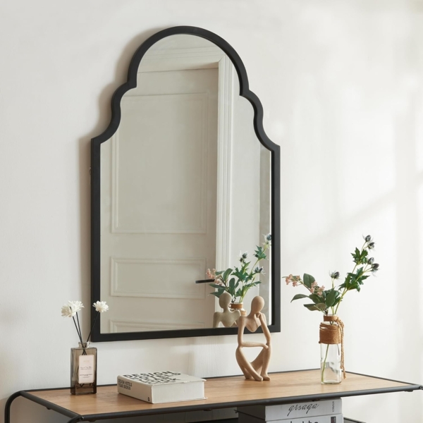 Wandspiegel Hämeenkyrö 90x60 cm Schwarz [en. casa]