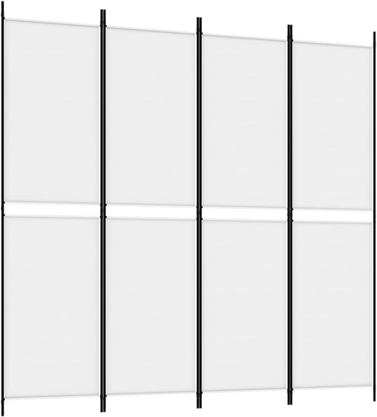 vidaXL 4-tlg. Paravent Weiß 200x200 cm Stoff 350230
