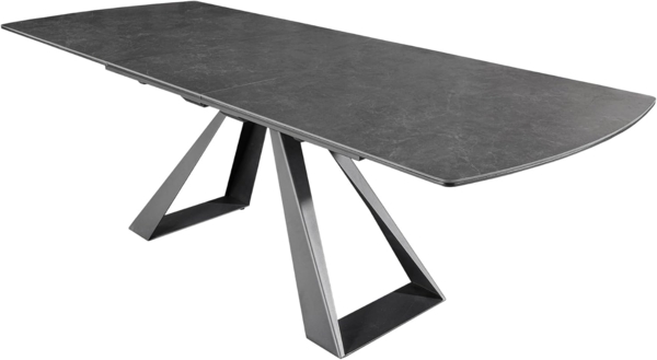 riess-ambiente Esstisch CONCORD 180–230cm graphit Keramik – ausziehbar, schwarzes Gestell (Einzelartikel, 1-St), verlängerbarer Tisch, modernes Design, Platz für bis zu 10 Personen
