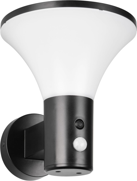 Außenwandleuchte GORDA mit Solar und Strom, Hybrid mit Bewegungsmelder Höhe 19cm