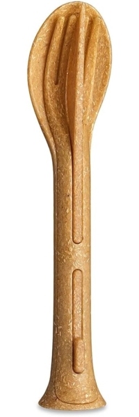 Koziol Besteck-Set 3-teilig Klikk Pocket, Reisebesteck, To-Go-Besteck, Kunststoff-Holz-Mix, Nature Wood, 8036702