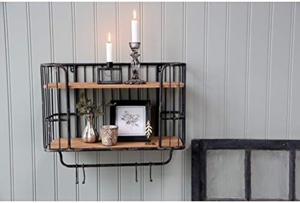 Wandregal mit 5 Haken Regal Chic Antique H45,5 / B20,5 / L52cm 41427-24