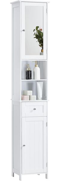 Bath Vida Milano Hoch Spiegelschrank Schrank Boden Stehend Tallboy Einheit, weiß