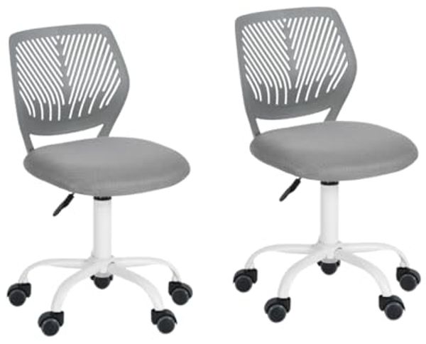 FurnitureR 2X Höhenverstellbarer Drehstuhl - Ergonomischer Schreibtischstuhl für Kinder/Jugendliche, Drehbarer Bürostuhl mit Rollen für Homeoffice & Kinderzimmer