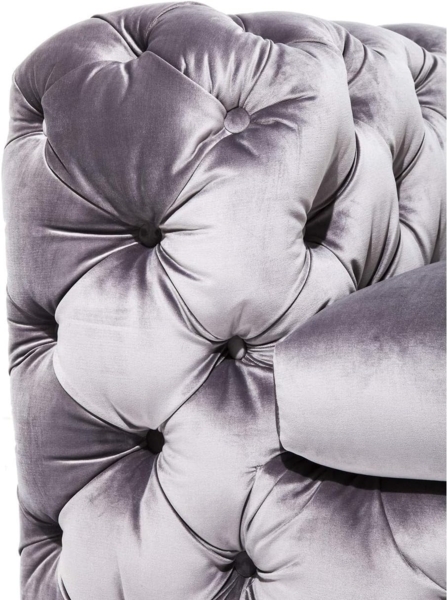 Kare Design Sofa Desire Silbergrau, 3-Sitzer, Breites Loungesofa aus weichem Samtstoff, Edle Couch mit Vintage Effekt, (H/B/T) 68 x 245 x 100 cm Bild 7