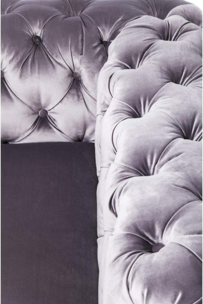 Kare Design Sofa Desire Silbergrau, 3-Sitzer, Breites Loungesofa aus weichem Samtstoff, Edle Couch mit Vintage Effekt, (H/B/T) 68 x 245 x 100 cm Bild 6