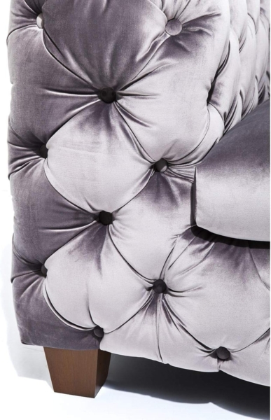 Kare Design Sofa Desire Silbergrau, 3-Sitzer, Breites Loungesofa aus weichem Samtstoff, Edle Couch mit Vintage Effekt, (H/B/T) 68 x 245 x 100 cm Bild 10