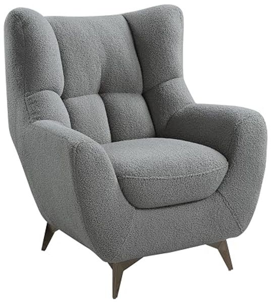 ATLANTIC home collection Sessel Shawn, mit Federkern, trendy Bezug mit Teddyoptik