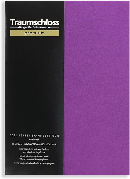 Traumschloss Premium Edel-Jersey Spannbettlaken violett 180-200x200-220