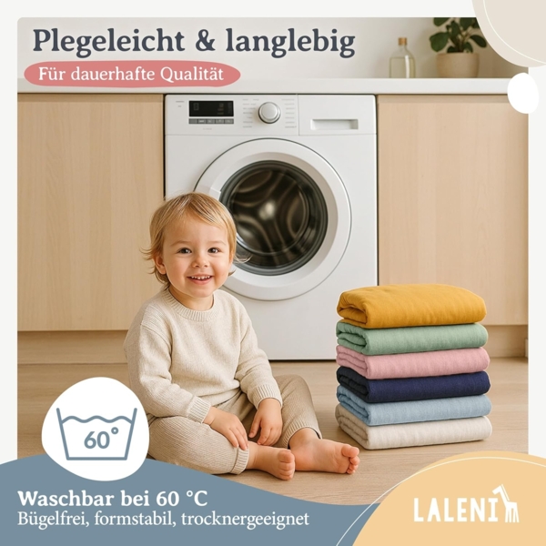 Laleni Basic Spannbettlaken für Beistellbett 50x89 cm - Oeko-Tex Zertifiziert, 100% Baumwolle, atmungsaktives Spannbetttuch Jersey Baby, 135 g/m², Weiß Bild 6