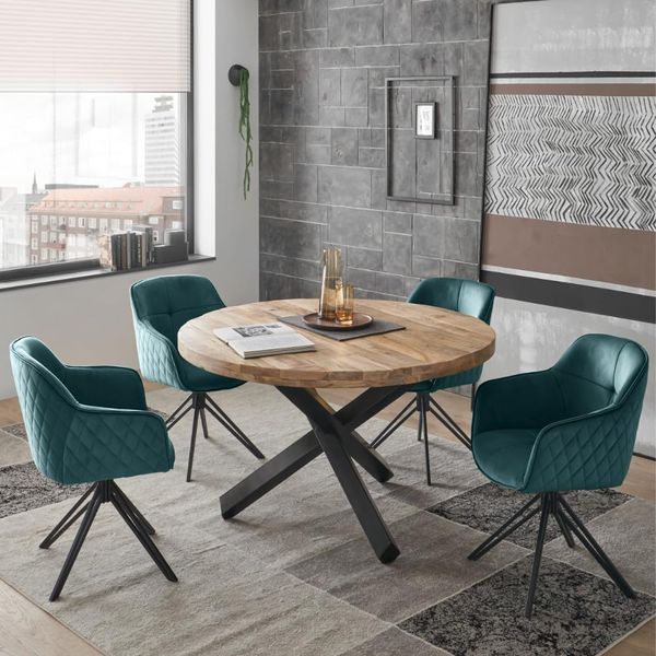 moebel-dich-auf Esszimmer-Set ACE, (Set, Esstisch mit 4 Stühlen), Mango Massiv, Küchentisch Sitzgruppe