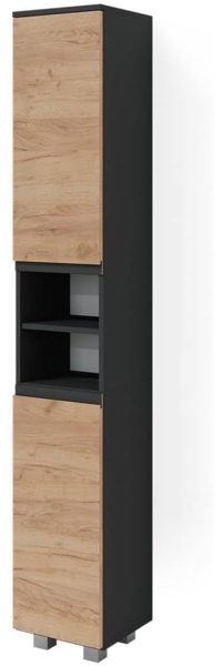 Badschrank J-Shape Grau 30 x 190 cm Vicco