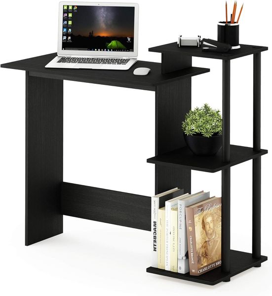 Furinno Efficient Home Computer Schreibtisch, PC-Tisch, Americano/Schwarz, 100. 6 (Breite) x 85. 3 (Höhe) x 39. 6 (Tiefe) cm