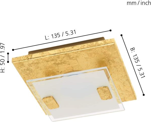 EGLO VICARO 1 LED Deckenleuchte gold, weiss Bild 2