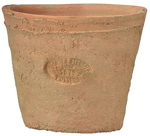 Terracotta Blumentopf Landhausstil Pflanztopf mit Ablaufloch für innen außen 8cm