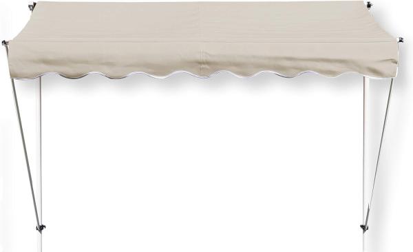 Grasekamp Klemmmarkise Ontario 205x130cm Sand Beige Balkonmarkise höhenverstellbar von 200 cm – 320 cm