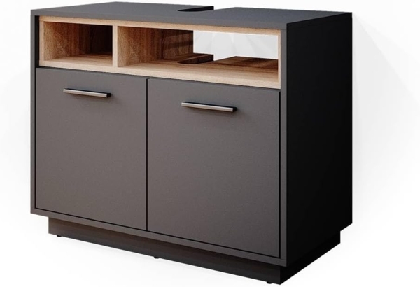 Vicco 'Beatrice' Waschtischunterschrank, Spanplatte, 80 x 64 x 40 cm, Anthrazit