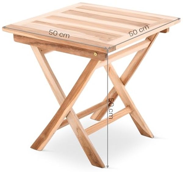 Raburg Gartentisch Beistelltisch Teakholz, 50 cm, wetterfestes Teak, langlebig, leicht & robust, UV-beständig & pflegeleicht Bild 7