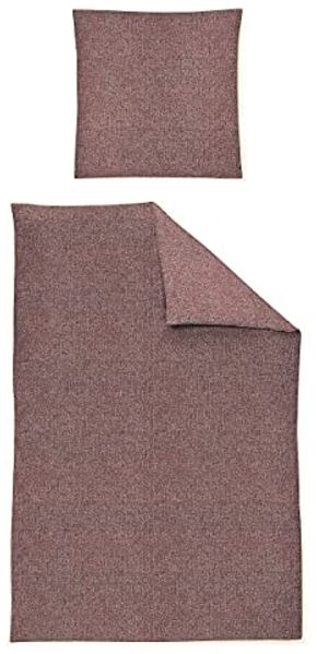 Irisette Flausch-Cotton Bettwäsche Set Mink 8835 mauve 155x200 cm + 1 x Kissenbezug 80x80 cm