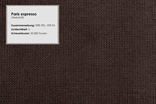 Cavadore Ecksofa Castiel mit Federkern / Großes Sofa in L-Form mit Sitztiefenverstellung, Kopfstützen und XL-Longchair / 312 x 114 x 173 / Webstoff, Dunkelbraun Bild 6