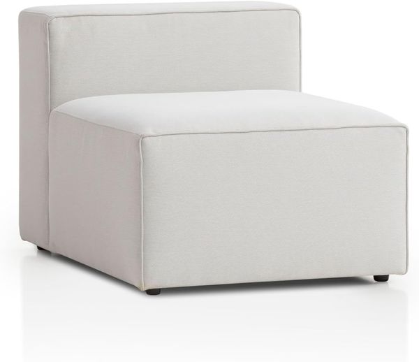 Genua Modular Sofa, individuell kombinierbare Wohnlandschaft, Sitzelement ohne Armteil - strapazierfähiges Möbelgewebe, produziert nach deutschem Qualitätsstandard, weiß