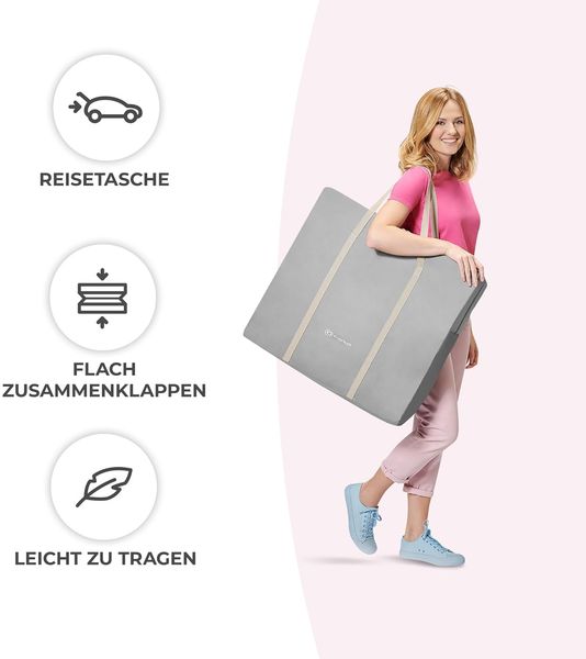 Kinderkraft Kinderbett 3 in 1 LOVI, Kinderreisebett, Stubenwagen, Babywiege, Baby Wippe, Zusammenklappbar, Einfach Transport, mit Zubehör, Tasche, Moskitonetz,von Geburt bis 9 kg, Grau Bild 6
