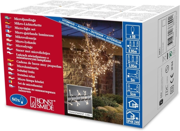 KONSTSMIDE LED-Lichterkette Weihnachtsdeko aussen, verschweißt, 80 klare Birnen Bild 1