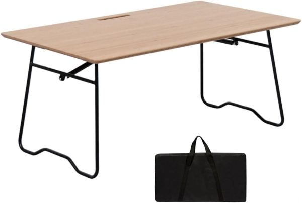 osoltus Campingtisch Low Blavand Bambus 78 x 45 cm Gasdruckfeder