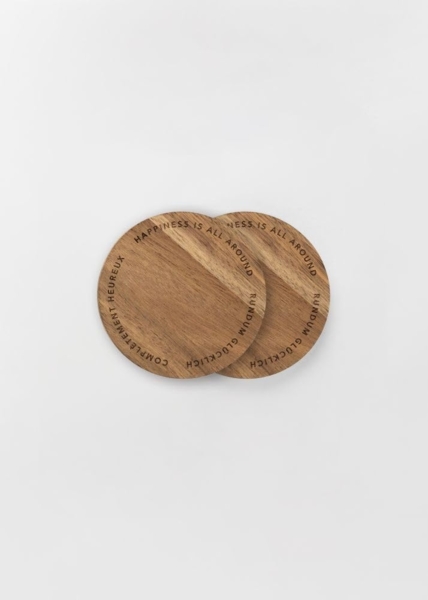 Räder Untersetzer 2er Set Happiness is all around D:10cm H:0,8cm