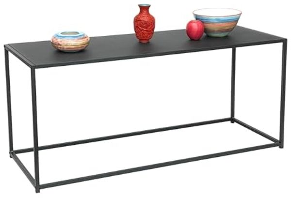 DanDiBo Couchtisch Schwarz Metall Eckig 110x50x40 cm Beistelltisch Wohnzimmer 96470 Tisch Sofatisch Wohnzimmertisch Modern