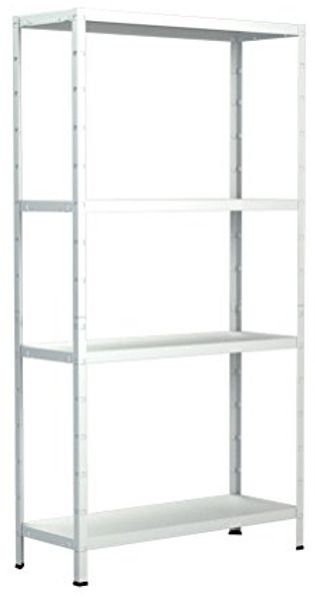 SCHULTE Regalwelt Steckregal mit 4 PowerMAX Fachböden, 65 kg Tragkraft, 180x80x40 cm (HxBxT), weiß