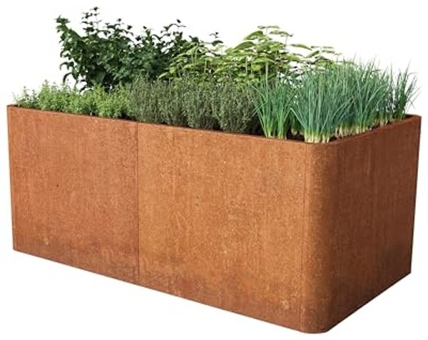 PRIMEYARD Cortenstahl Hochbeet Mario 146x80x80 cm inkl. Lochboden, Rost-Optik