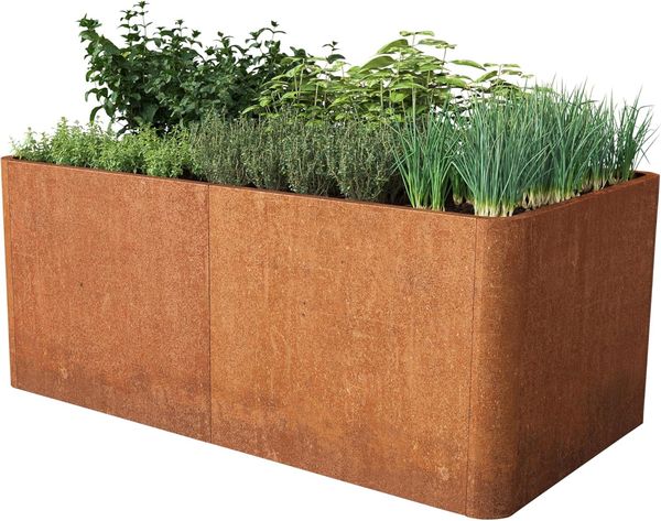 PRIMEYARD Cortenstahl Hochbeet Mario 146x80x80 cm inkl. Lochboden, Rost-Optik