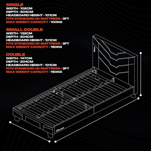 X Rocker Cerberus MKII Gaming-Bett für Kinder & Jugendliche - carbon/rot Bild 8