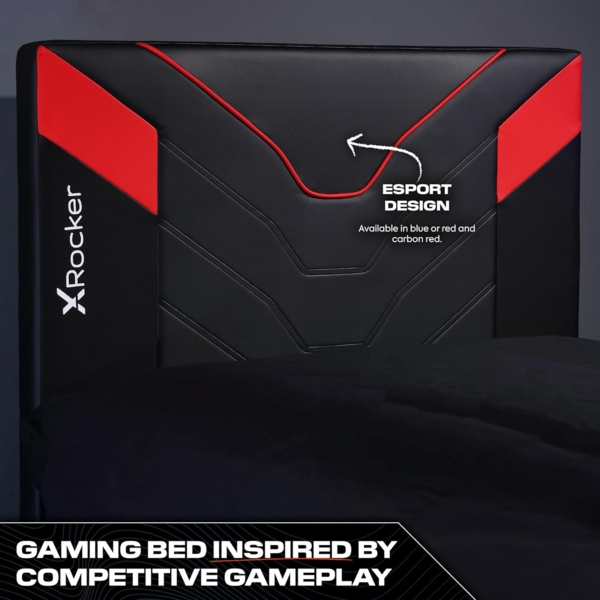 X Rocker Cerberus MKII Gaming-Bett für Kinder & Jugendliche - carbon/rot Bild 3