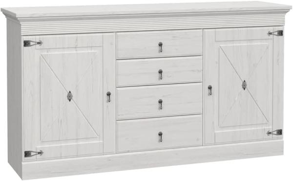 Sideboard Enzo 1 Pinie weiß 172x94x45 cm Anrichte Schrank Landhausstil