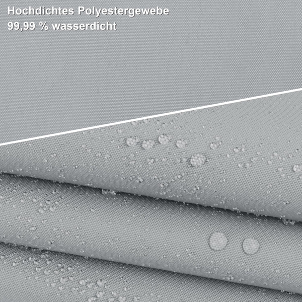 AXT SHADE Sonnensegel Wasserdicht Rechteckig 4x6 m Wetterschutz Sonnenschutz PES Polyester mit UV Schutz für Terrasse Balkon Garten-Hellgrau Bild 3