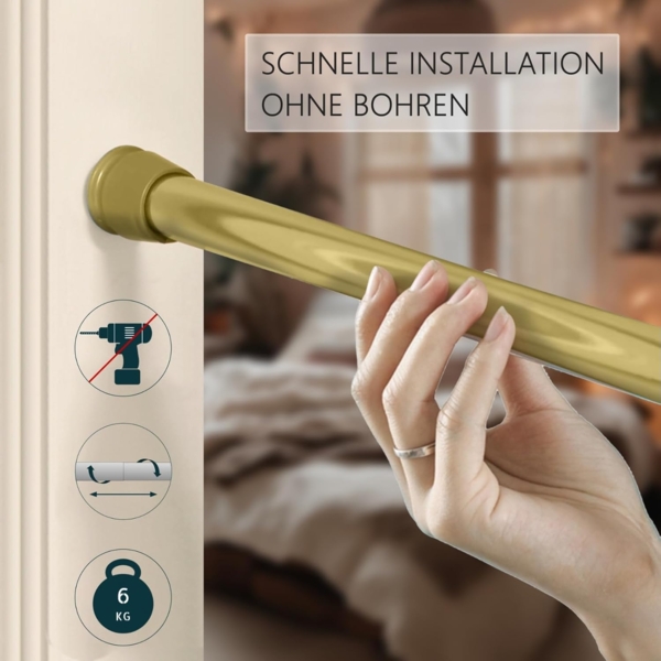 Cozyor Türvorhang Makramee 132 x 200 cm Boho Vorhang Fenstervorhang Raumteiler (1 St), Schlaufen, Baumwolle, mit Klemmstange ohne Bohren schwarz, Wandteppich Raumtrenner Bild 4