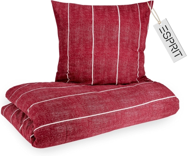 Esprit Bettwäsche FLANELL Winter Bettwäsche, Baumwolle, 1 teilig, 135x200 cm in Rot