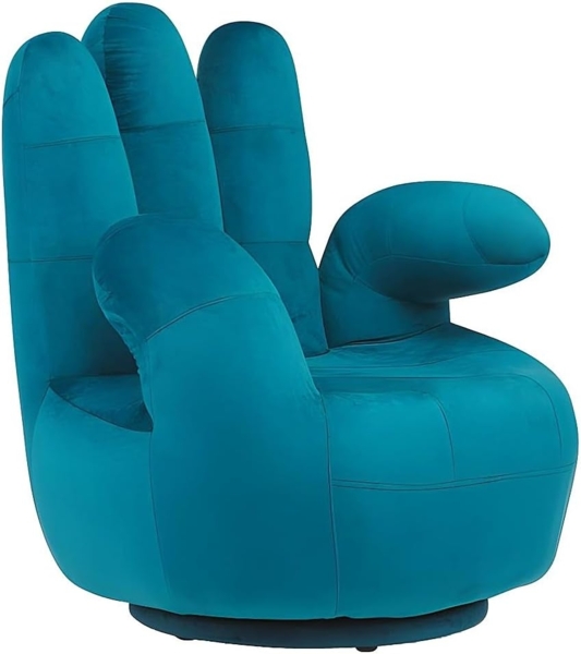 Vente-unique - Fingersessel drehbar - Samt - Grünblau - CATCHY