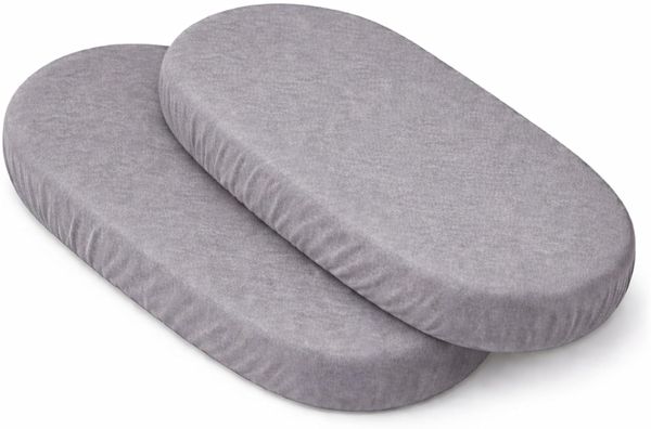 DuDu N Girlie Baumwolle Spannbettlaken für Babykörbe, Blume blau, 2-teilig