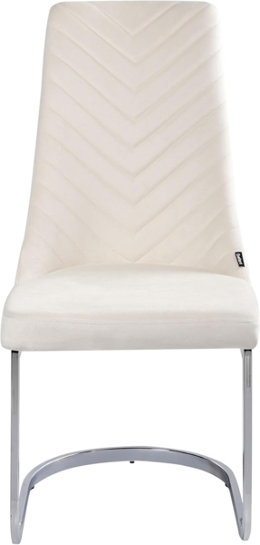 Esszimmerstuhl 2er Set ALTOONA Samtstoff Cremeweiß