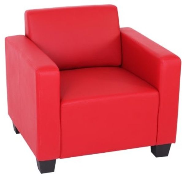 Modular Sessel Loungesessel Lyon, Kunstleder ~ rot