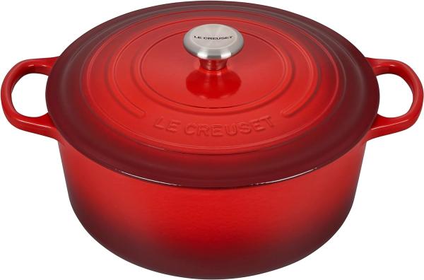 Le Creuset Signature Gusseisen-Bräter mit Deckel, Für alle Herdarten und Induktion geeignet, Rund, Kirschrot, 30,0 cm, 8.1