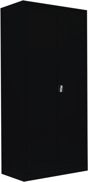 Stahl-Aktenschrank Metallschrank abschließbar Büroschrank Stahlschrank 195 x 92,5 x 50 cm Schwarz 530359