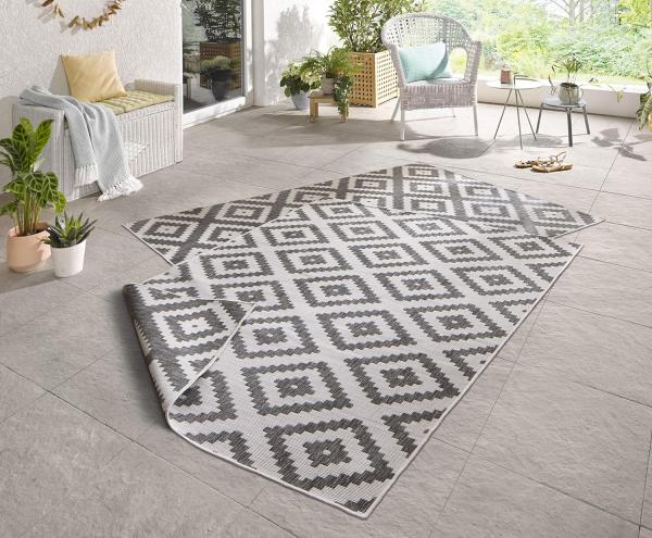 In- & Outdoor Teppich Malta Grau Creme - 200x290x0,5cm